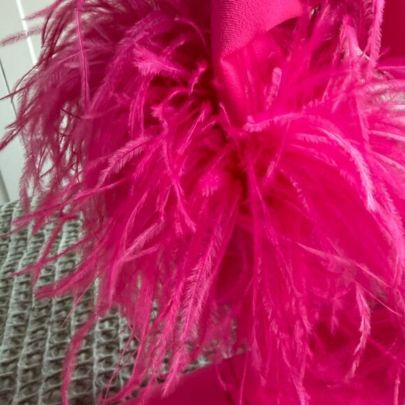 ZARA Straight Cut Feather Blazer Hot Pink size XSMALL - Picture 6 of 8
